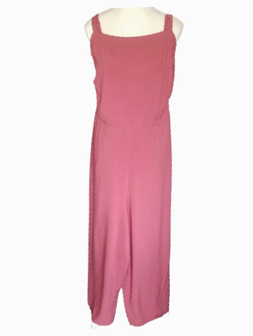 NWT Old Navy Women Plus Sleeveless Flowy Wide-Leg Crop Rayon Jumpsuit 2X Salmon